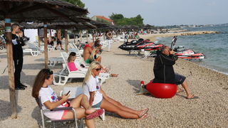 Vir: Slobodan trening na plaži Jadro pred utrke Alpe Adria Jest Ski Toura. Foto: Kažimir Škrbić/Virski list