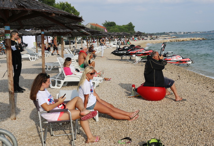 Vir: Slobodan trening na plaži Jadro pred utrke Alpe Adria Jest Ski Toura. Foto: Kažimir Škrbić/Virski list