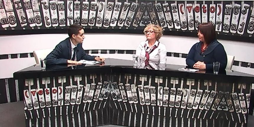 Emisija Veto: Sanjin Španović. Gordana Sobol i Ivana Posavec Krivec