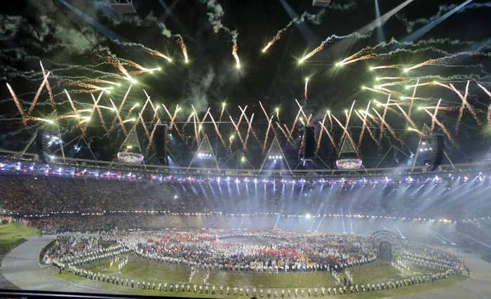 London, 270712.
Olimpijski stadion.
Svecano otvaranje Olimpijskih Igra u Londonu.
Na fotografiji: .
Foto: Drago Sopta / CROPIX