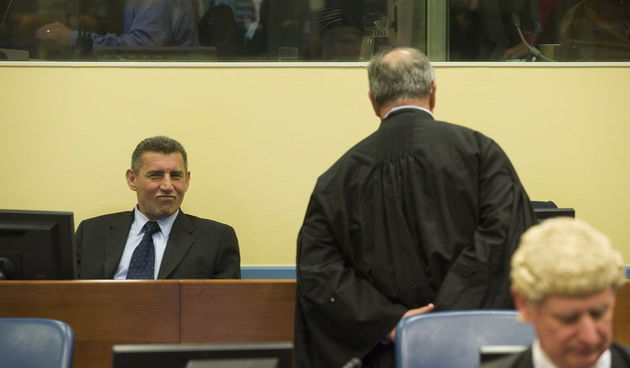 Den Haag, 150411.  Pred Haaskim sudom, danas je zavrseno sudjenje generalima Anti Gotovini, Ivanu Cermaku i Mladenu Markacu. Sudsko vijece optuzilo je na 24 godine generala Antu Gotovinu, generala Mladena Markaca na 18, general Ivan Cermak oslobodjen je s