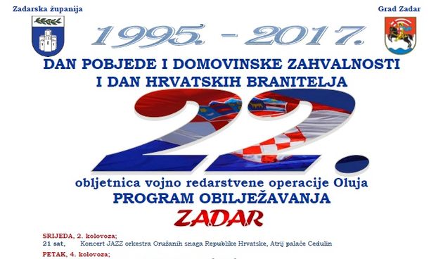 Brojna događanja u Zadarskoj županiji povodom Dana pobjede i domovinske zahvalnosti