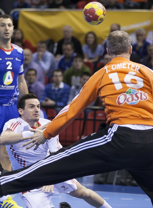 Zaragoza, Spanjolska, 230113.
Gradska dvorana Principe Felipe.
Svjetsko prvenstvo u rukometu za muskarce Spanjolska 2013.
Utakmica cetvrtfinala izmedju reprezentacija Hrvatske i Francuske.
Na fotografiji: Ivan Nincevic.
Foto: Ante Cizmic / CROPIX