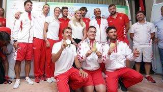 Hrvatski olimpijci svečano dočekani na Plesu. Sandra Perković, Šime Fantela, Igor Marenić, Tonči Stipanović. Photo: Luak Sanzl/PPIXSELL Hrvatski olimpijci svečano dočekani na Plesu. Sandra Perković, Šime Fantela, Igor Marenić, Tonči Stipanović. Photo: Luak Sanzl/PPIXSELL
