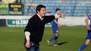 Zadar, 060413. 
Stadion na Stanovima.
Utakmica 26. kola prve HNL izmedju NK Zadar i NK Istra. Na fotografiji: trener Zadra Ferdo Milin. 
Foto: Jure Miskovic / CROPIX