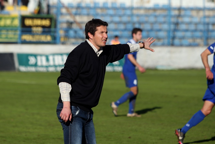 Zadar, 060413. 
Stadion na Stanovima.
Utakmica 26. kola prve HNL izmedju NK Zadar i NK Istra. Na fotografiji: trener Zadra Ferdo Milin. 
Foto: Jure Miskovic / CROPIX