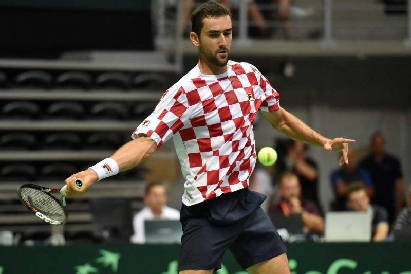 Polufinale Davis Cupa, Hrvatska – Francuska, 2. meč, Marin Čilić – Lucas Pouille. Photo: Hrvoje Jelavić/PIXSELL Polufinale Davis Cupa, Hrvatska – Francuska, 2. meč, Marin Čilić – Lucas Pouille. Photo: Hrvoje Jelavić/PIXSELL
