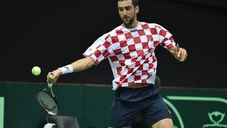 Polufinale Davis Cupa, Hrvatska – Francuska, 2. meč, Marin Čilić – Lucas Pouille. Photo: Hrvoje Jelavić/PIXSELL Polufinale Davis Cupa, Hrvatska – Francuska, 2. meč, Marin Čilić – Lucas Pouille. Photo: Hrvoje Jelavić/PIXSELL