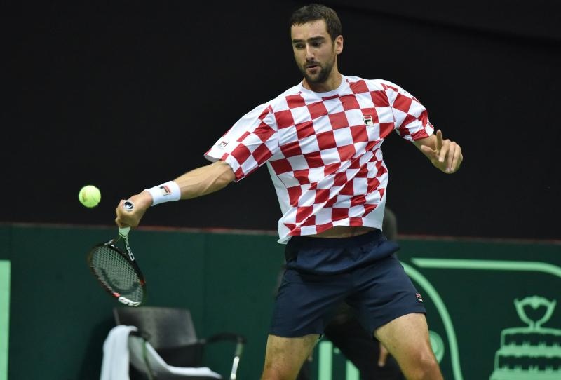 Polufinale Davis Cupa, Hrvatska – Francuska, 2. meč, Marin Čilić – Lucas Pouille. Photo: Hrvoje Jelavić/PIXSELL Polufinale Davis Cupa, Hrvatska – Francuska, 2. meč, Marin Čilić – Lucas Pouille. Photo: Hrvoje Jelavić/PIXSELL