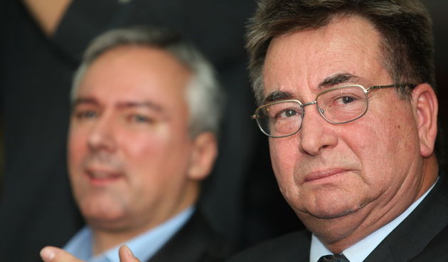 Zadar, 271111.
Parlamentarni izbori 2011.
Predizborni skup HSLS-a u hotelu Kolovare.
Na fotogrfiji : Jadranko Kosor i Drazen Budisa.
Foto: Andrija Lucic / CROPIX