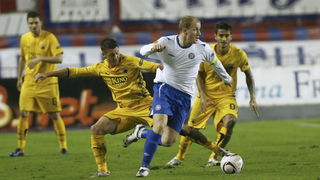 Split 011210. 
Stadion HNK Hajduka u Poljudu    
 UEFA Europska liga utakmica HNK Hajduk – FC AEK .
Na fotografiji: Senijad Ibricic.
Foto: Vladimir Dugandzic / CROPIX