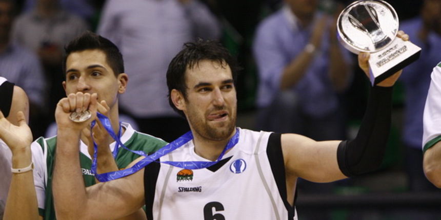 Treviso, 170411.
Kosarkaska dvorana Palaverde
Utakmica Final four Eurocup-a u kosarci za prvo mjesto izmedju KK Cajasol Sevilla i KK Unics Kazan
Na fotografiji: Marko Popovic.
Foto: Vladimir Dugandzic / CROPIX