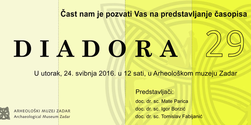 Predstavljanje novog broja časopisa “Diadora” u Arheološkom muzeju
