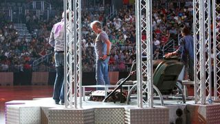 Zagreb – U Areni odrzan veliki automobilisticki spektakl Top Gear Live, koji se temelji na kultnoj BBC-jevoj seriji voditelja Jeremyja Clarksona. Jeremy Clarkson, Richard Hammond, James May. Photo: Goran Jakus/PIXSELL