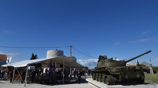 Zadar danas obiljezava 25. obljetnicu obrane Grada. 6. listopada 1991. otporom hrvatskih branitelja sprijecen je prodor srpskih snaga u grad. Kod spomen obiljezja na Dracevcu odrzan je svecani skup. Photo: Dino Stanin/PIXSELL