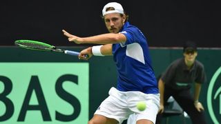 Polufinale Davis Cupa, Hrvatska – Francuska, 2. meč, Marin Čilić – Lucas Pouille. Photo: Hrvoje Jelavić/PIXSELL Polufinale Davis Cupa, Hrvatska – Francuska, 2. meč, Marin Čilić – Lucas Pouille. Photo: Hrvoje Jelavić/PIXSELL
