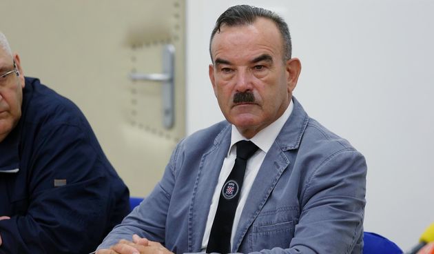 U prostorijama HVIDR-e odrzana je izvanredna konferencija za medije UDHOS Zagreb na temu spomen ploce za poginule pripadnike HOS-a u Jasenovcu. Marko Skejo.