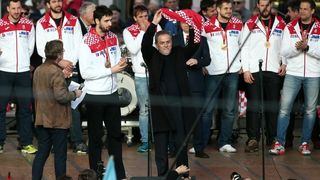 Brončani kauboji svečano dočekani na Trgu bana Josipa Jelačića. Foto: Goran Stanzl/PIXSELL