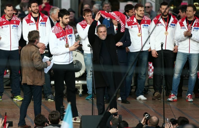 Brončani kauboji svečano dočekani na Trgu bana Josipa Jelačića. Foto: Goran Stanzl/PIXSELL