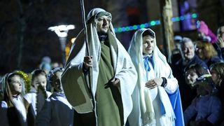 Zagreb – Zupa bl. Ivana Merza u sklopu zivih jaslica na krizanju Zagrebacke avenije i Zagrebacke ulice organizirala je “Rodjenje Bozica u Spanskom”, scenski prikaz Isusova rodjenja. Photo: Igor Kralj/PIXSELL