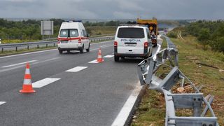 Jutros oko 9:30 na autocesti A1 kod cvoza Zadar1 dogodila se teska prometna nesreca u kojoj je smrtno stradala jedna osoba. Photo: Dino Stanin/PIXSELL