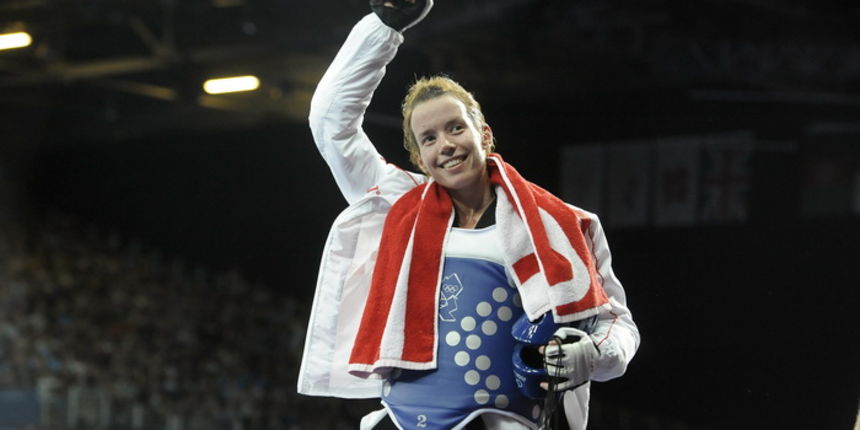 London, 080812.
Excel dvorana.
Hrvatska taekwondokasica Lucija Zaninovic u kategoriji do 49 kg tokom Olimpijskih Igara u Londonu.
Na fotografiji: usla u polufinale.
Foto: Drago Sopta / CROPIX