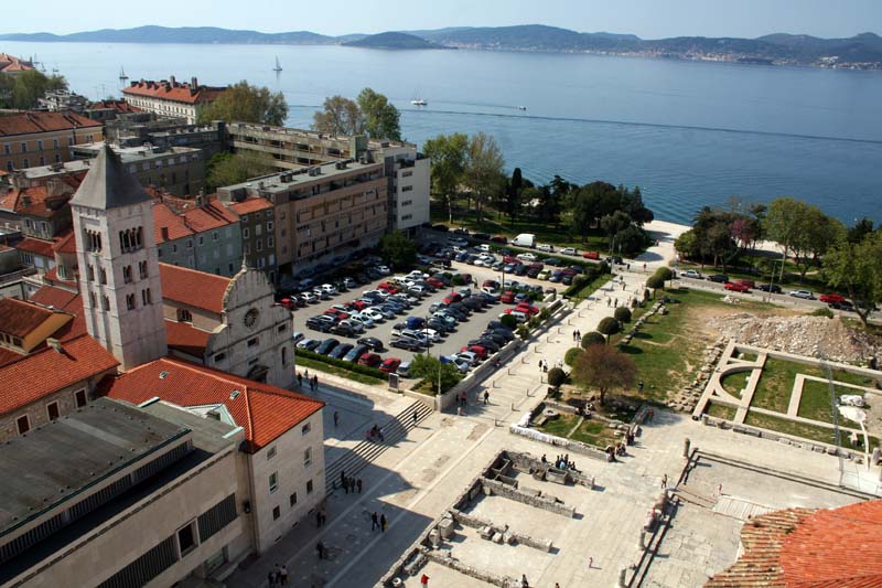 zadar, panorama sa zvonika svete stosije, prije uređenja Poljane Ivana Pavla II 21.04.07.