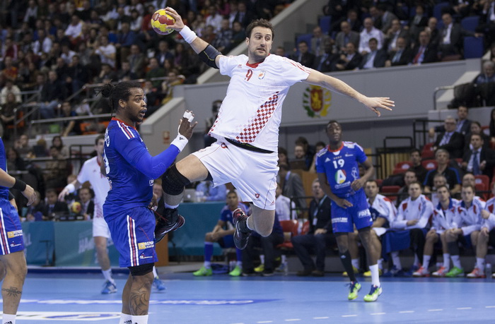 Zaragoza, Spanjolska, 230113.
Gradska dvorana Principe Felipe.
Svjetsko prvenstvo u rukometu za muskarce Spanjolska 2013.
Utakmica cetvrtfinala izmedju reprezentacija Hrvatske i Francuske.
Na fotografiji: Igor Vori.
Foto: Ante Cizmic / CROPIX