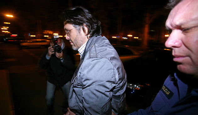 Zagreb, 141011.
Veceras oko 19,30 sati pred istraznog suca na Zupanijskom sudu priveden je Vladimir Selebaj osumnjicen za pranja novca u poslu s TV produkcijom. Uz njega dovedeno je jos cetiri osobe. 
Na slici: Vladimir Selebaj.
Foto: Neja Markicevic / CR