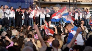 Brončani kauboji svečano dočekani na Trgu bana Josipa Jelačića. Foto: Goran Stanzl/PIXSELL