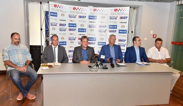 Božidar Kalmeta i Franjo Luković najavili Davis Cup susret Hrvatske i Francuske. Photo: Dino Stanin/PIXSELL