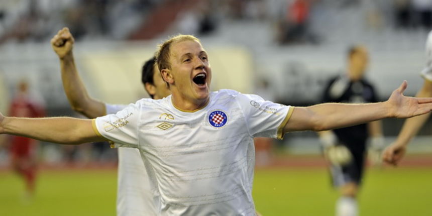 Split 140710. Stadion NK Hajduka u Poljudu. Prijateljska nogometna utakmica izmedju NK Hajduk – HSV Hamburger. Na fotografiji: Seniad Ibricic strijelac prvog gola. Foto: Josko Ponos / CROPIX Split 140710. Stadion NK Hajduka u Poljudu. Prijateljska nogometna utakmica izmedju NK Hajduk – HSV Hamburger. Na fotografiji: Seniad Ibricic strijelac prvog gola. Foto: Josko Ponos / CROPIX
