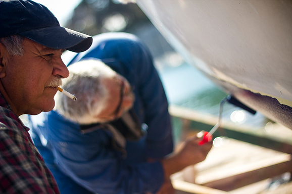 Jazine: Uređuju se barke i kaići, Foto: Saša Čuka