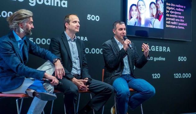 Tomislav Dominković, predsjednik uprave Algebre; Mislav Balković, član uprave i dekan Visokog učilišta Algebra; i Hrvoje Balen, član uprave Algebre.