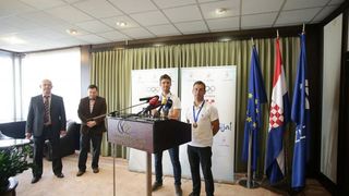 Svečani doček svjetskih prvaka Fantele i Marenića u Zračnoj luci Zagreb. Foto: Petar Glebov/PIXSELL