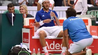 Polufinale Davis Cupa, Hrvatska – Francuska, 2. meč, Marin Čilić – Lucas Pouille. Photo: Hrvoje Jelavić/PIXSELL Polufinale Davis Cupa, Hrvatska – Francuska, 2. meč, Marin Čilić – Lucas Pouille. Photo: Hrvoje Jelavić/PIXSELL