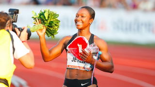 Zagreb, 130911.
IAAF World Challenge Zagreb 2011, 
61. memorijal Borisa Hanzekovica na atletskom stadionu Mladost na Savi.
Na slici: Jeter Carmelita prva na 100 m.
Foto: Goran Mehkek / CROPIX