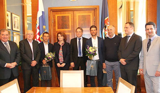 Gradonačelnik Kalmeta sa suradnicima primio svjetske prvake Šimu Fantelu i Igora Marenića. Foto: Grad Zadar