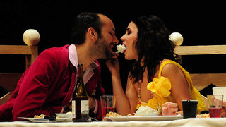 Zadar, 28.01.2013. snimio: Nenad Marčev 
HNK Šibenik 
Drama 
Bertolt Brecht: 
Pir malograđana 
redatelj: Dražen Ferenčina 
igraju: Žarko Potočnjak, Janko Popović – Volarić 
Helena Minić , Robert Ugrina, Vinko Štefanac 
Oriana Kunčić, Franka