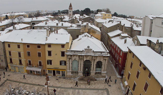 Zadarski krovovi pod snijegom, Foto: Leo Banić