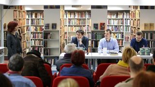 Zagreb – U knjiznici Bogdan Ogrizovic odrzana je promocija novog romana iz biblioteke Balkan Noir: Mima i kvadratura duga, Zelimir Peris. Photo: Petar Glebov/PIXSELL