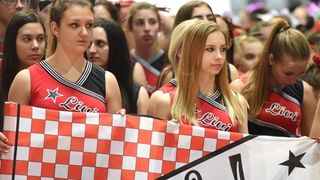 Zadar – U dvorani Krese Cosica na Visnjiku otvoreno je Europsko prvenstvo navijacica “European cheerleading championships 2015”. Danas i sutra svoje ce plesno akrobatske vjestine pokazati vise od 1500 natjecateljica. Photo: Dino Stanin/PIXSELL Zadar – U dvorani Krese Cosica na Visnjiku otvoreno je Europsko prvenstvo navijacica “European cheerleading championships 2015”. Danas i sutra svoje ce plesno akrobatske vjestine pokazati vise od 1500 natjecateljica. Photo: Dino Stanin/PIXSELL