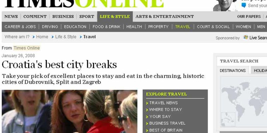 The Times – članak o Hrvatskoj The Times – članak o Hrvatskoj