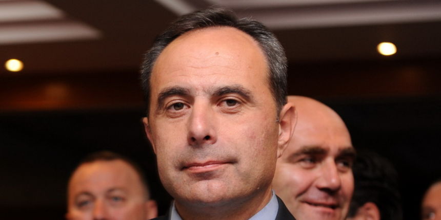 Zadar, 210911. Danas je u hotelu Kolovare odrzan izborni zbor HSP-a.  Na fotografiji: Ivan Milicevic novoizabrani predsjednik HSP-a Zadarske zupanije i predsjednik HSP-a Danijel Srb. Foto: Andrija Lucic / CROPIX