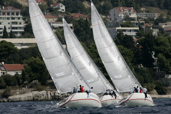 Split, 160909.
Danas je flotnim plovom zapoceo 23. ACI Match Race kup. 
Foto: Jakov Prkic / CROPIX