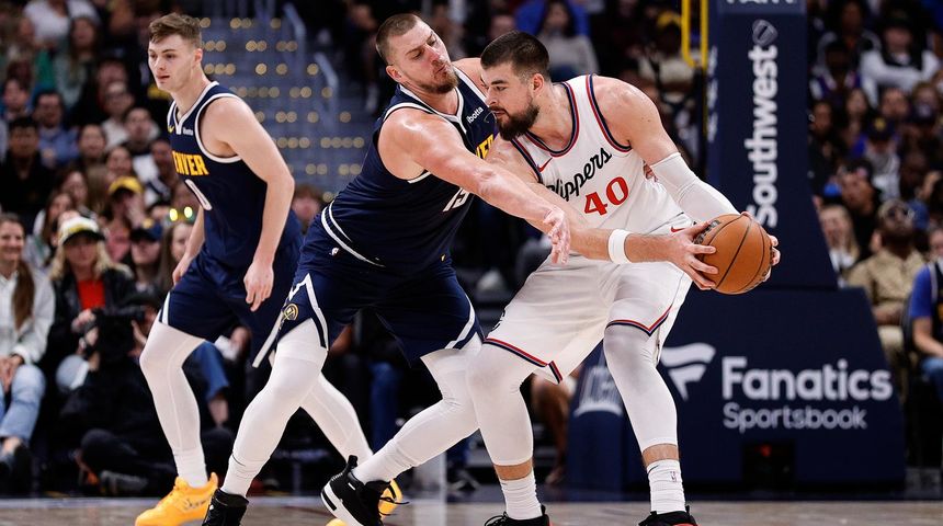 Denver Nuggets vs LA Clippers, Nikola Jokić i Ivica Zubac Denver Nuggets vs LA Clippers, Nikola Jokić i Ivica Zubac