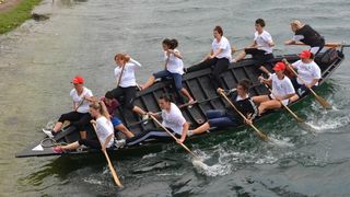 Opuzen: Utrke veslača za startne pozicije za 19. maraton lađa na Neretvi. Photo: Damir Špehar/PIXSELL
