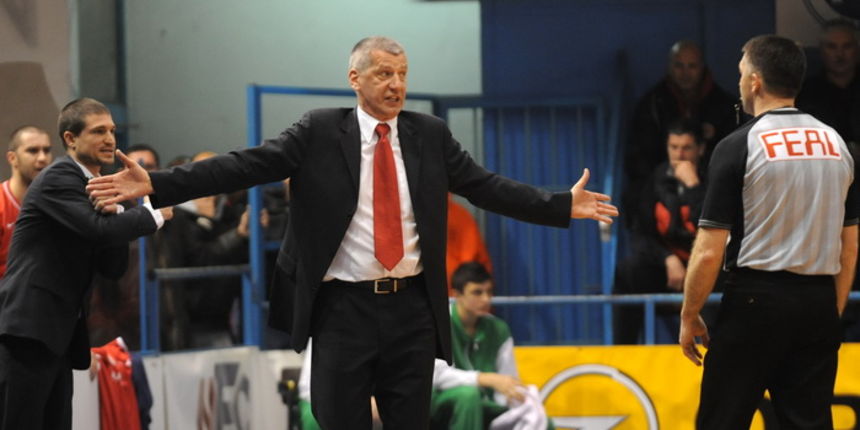 Zadar, 260311
Dvorana Jazine,  drugo kolo A1 lige za prvaka Borik Puntamika – Cedevita. 
Na fotografiji  : Trener Cedevite Aco Petrovic.
Foto : Andrija Lucic / cropix