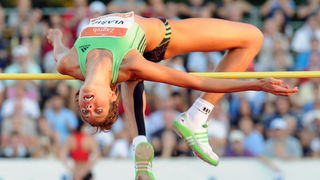 Zagreb, 130911.
IAAF World Challenge Zagreb 2011, 
61. memorijal Borisa Hanzekovica na atletskom stadionu Mladost na Savi.
Na slici: Blanka Vlasic, skok u vis.
Foto: Srdjan Vrancic / CROPIX