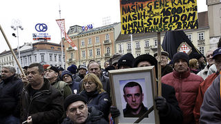 Zadarski branitelji na prosvjedu u Zagrebu 26. veljace 2011, Foto: Leo Banic Zadarski branitelji na prosvjedu u Zagrebu 26. veljace 2011, Foto: Leo Banic